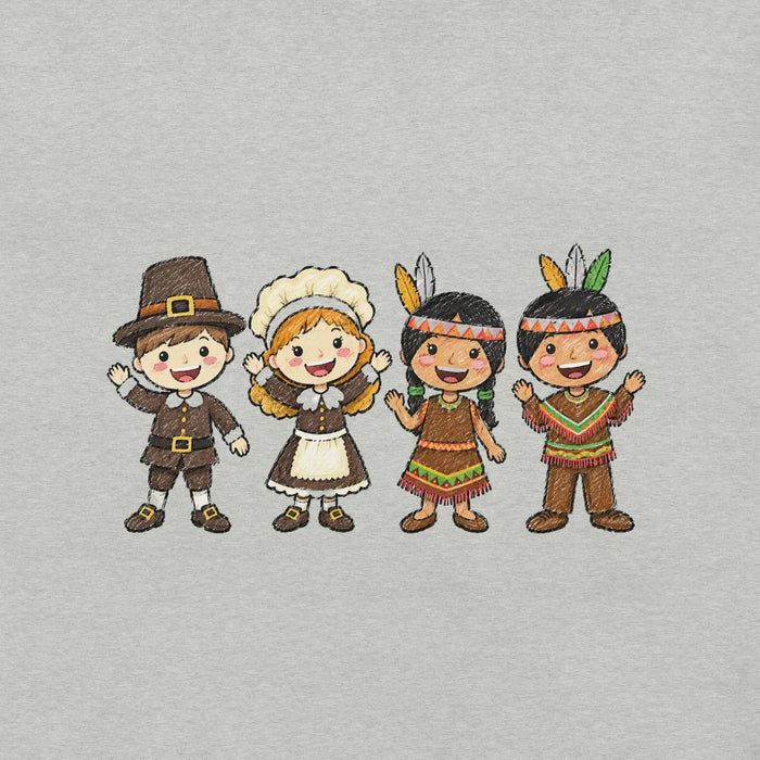 Thanksgiving Gathering T-Shirt - Cute Pilgrim Harvest Graphic Tee