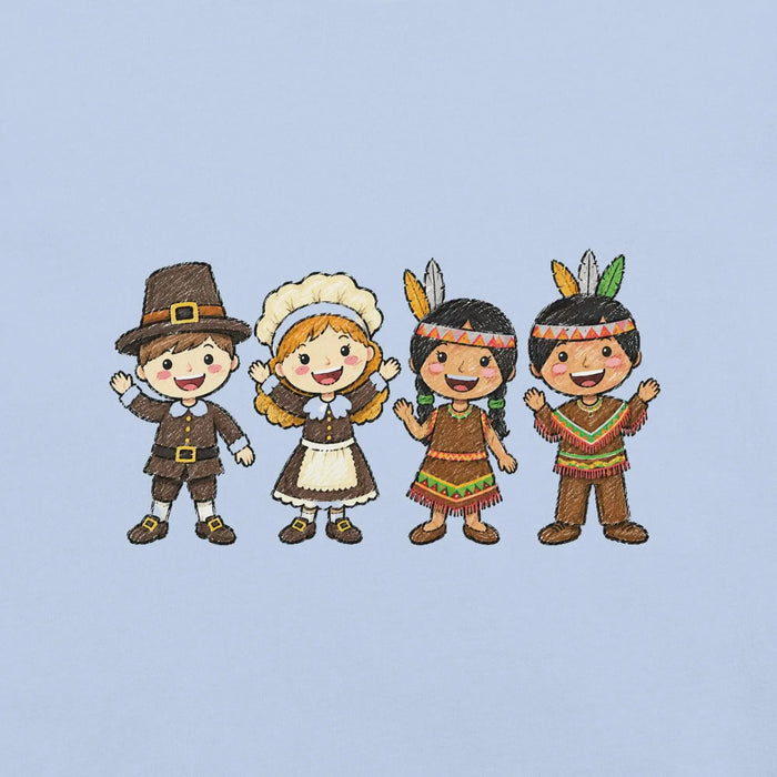 Thanksgiving Gathering T-Shirt - Cute Pilgrim Harvest Graphic Tee