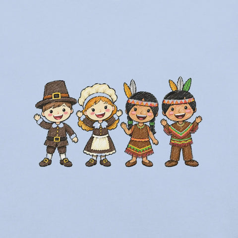 Thanksgiving Gathering T-Shirt - Cute Pilgrim Harvest Graphic Tee - Image 34