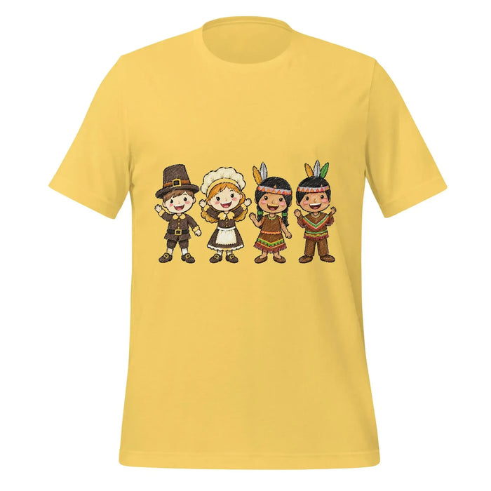 Thanksgiving Gathering T-Shirt - Cute Pilgrim Harvest Graphic Tee