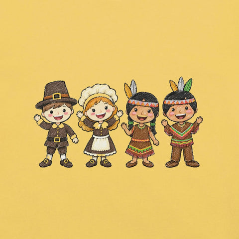 Thanksgiving Gathering T-Shirt - Cute Pilgrim Harvest Graphic Tee - Image 38
