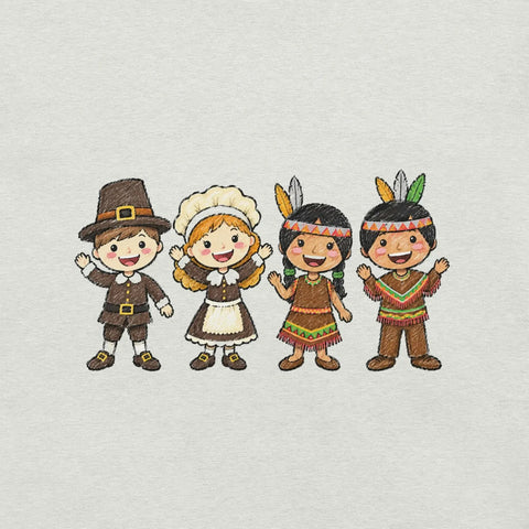 Thanksgiving Gathering T-Shirt - Cute Pilgrim Harvest Graphic Tee - Image 42