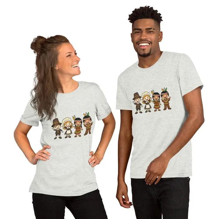 Thanksgiving Gathering T-Shirt - Cute Pilgrim Harvest Graphic Tee