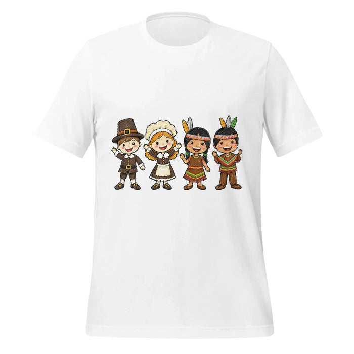 Thanksgiving Gathering T-Shirt - Cute Pilgrim Harvest Graphic Tee