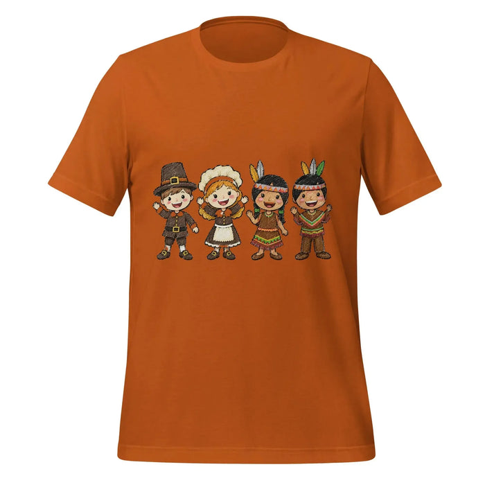 Thanksgiving Gathering T-Shirt - Cute Pilgrim Harvest Graphic Tee