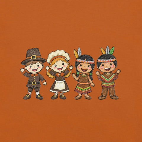 Thanksgiving Gathering T-Shirt - Cute Pilgrim Harvest Graphic Tee - Image 6