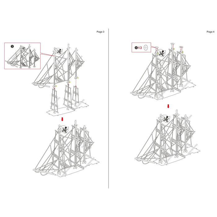 The Black Pearl Pirate Ship Figure Model Kit (Steel, Easy Difficulty) - Fascinations - Metal Earth Series - (2023)