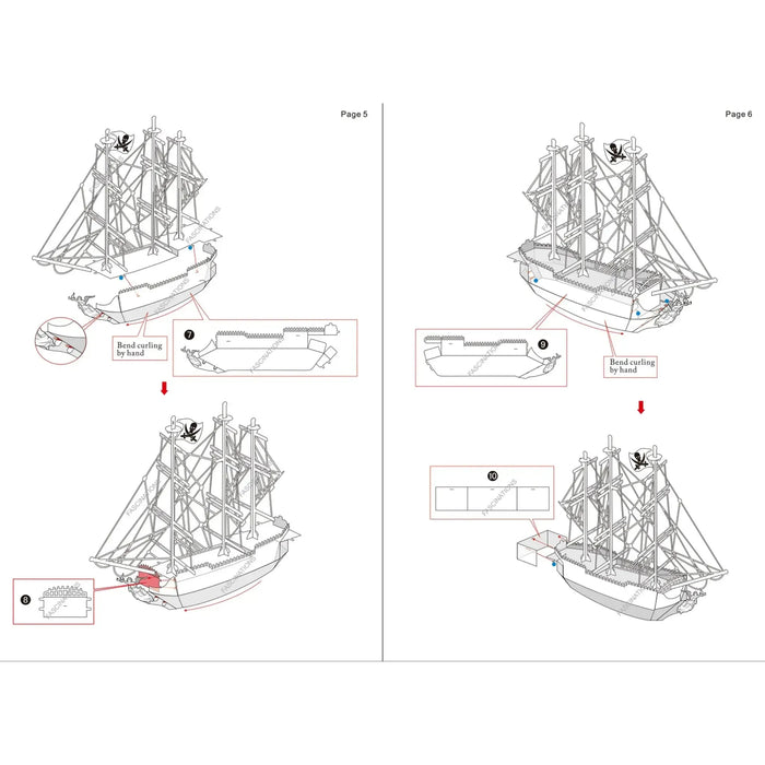 The Black Pearl Pirate Ship Figure Model Kit (Steel, Easy Difficulty) - Fascinations - Metal Earth Series - (2023)