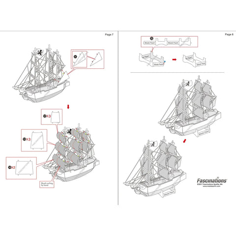 The Black Pearl Pirate Ship Figure Model Kit (Steel, Easy Difficulty) - Fascinations - Metal Earth Series - (2023) - Image 12