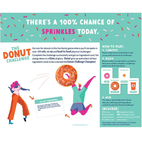 The Donut Challenge - Food Party Card Game for Family, Adults, and Children (2-8 Player, Ages 8+) - Gray Matters Games