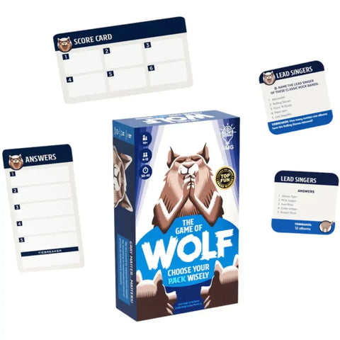 The Game of Wolf - Trivia General Knowledge Card Game for Family, Adults, and Children (4-12 Player, Ages 14+) - Gray Matters Games