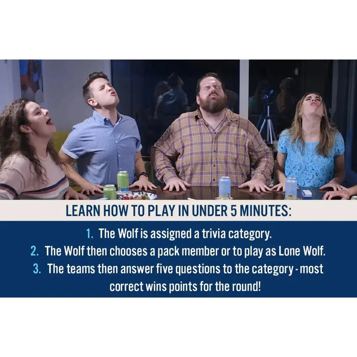 The Game of Wolf - Trivia General Knowledge Card Game for Family, Adults, and Children (4-12 Player, Ages 14+) - Gray Matters Games