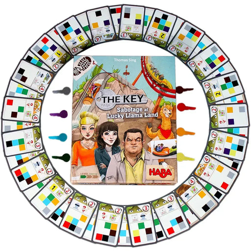 The Key: Sabotage at Lucky Llama Land - Puzzle Mystery Board Game for Family, Adults, and Children (1-4 Players, Ages 8+) - HABA