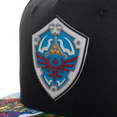 The Legend of Zelda - Characters & Hylian Shield Snapback Hat (Sublimated, Flat Bill) - Bioworld