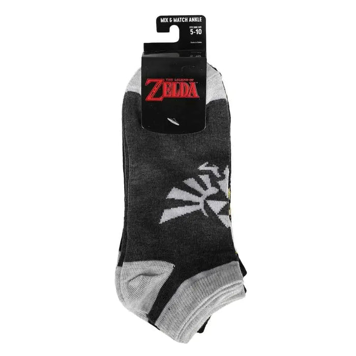 The Legend of Zelda - Hyrule Crest Ankle Socks - Bioworld - 5 Pairs