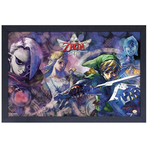 The Legend of Zelda: Skyward Sword - Link, Zelda, Ghirahim & Fi Framed Poster (Gel Coat, 18.25"x12.25") - Pyramid America