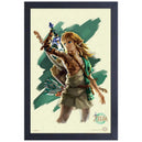 The Legend of Zelda: Tears of the Kingdom - Link with Master Sword Framed Poster (Gel Coat, 12.25"x18.25") - Pyramid America