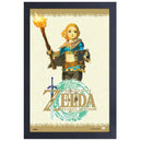 The Legend of Zelda: Tears of the Kingdom - Zelda with Torch Framed Poster (Gel Coat, 12.25"x18.25") - Pyramid America