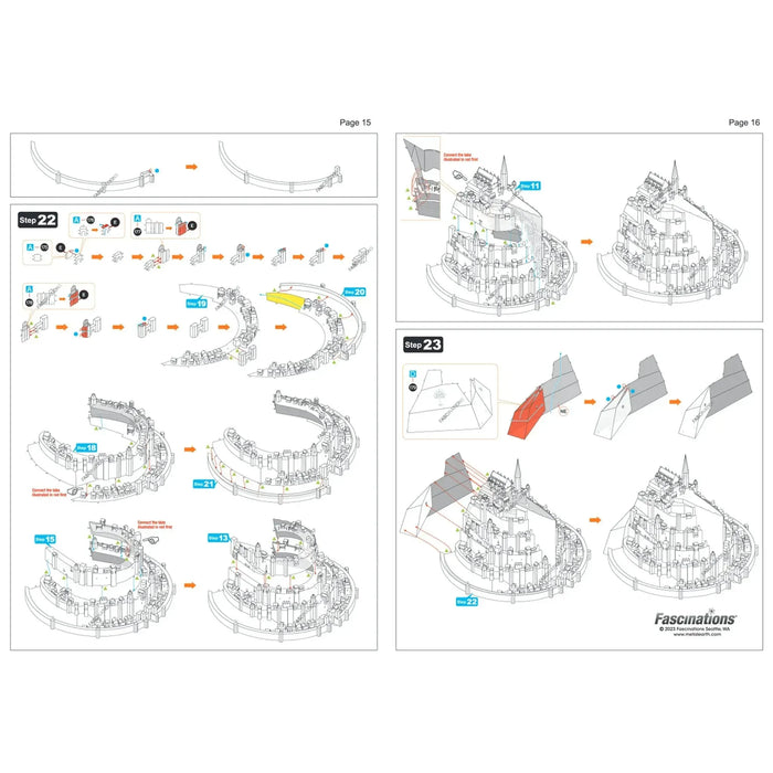 The Lord of the Rings - Minas Tirith Cityscape Figure 3D Model Kit (Steel, Hard Difficulty) - Fascinations - Metal Earth Premium Series - (2023)