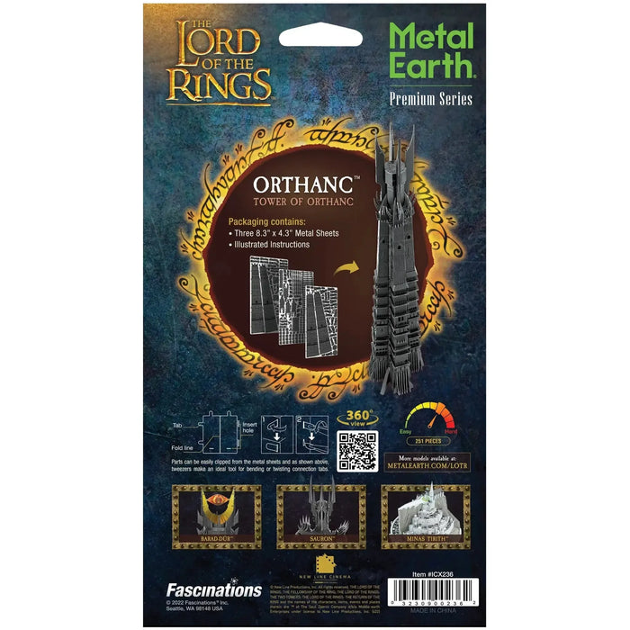 The Lord of the Rings - Orthanc Building 3D Figure Model Kit (Steel, Hard Difficulty) - Fascinations - Metal Earth Premium Series - (2022)
