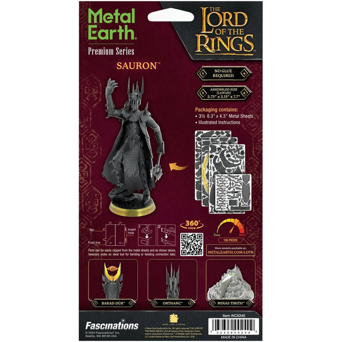 The Lord of the Rings - Sauron Figure 3D Model Kit (Steel, Hard Difficulty) - Fascinations - Metal Earth Premium Series - (2024)