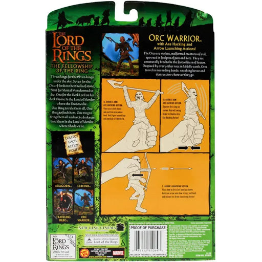 The Lord of the Rings: The Fellowship of the Ring - Axe Hacking & Arrow Launching Orc Warrior Action Figure - Toy Biz - (2001)