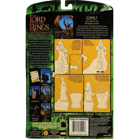 The Lord of the Rings: The Fellowship of the Ring - Battle Axe Swinging Gimli Action Figure - Toy Biz - (2001) - Image 2
