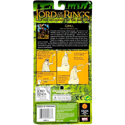 The Lord of the Rings: The Fellowship of the Ring - Gimli Action Figure with Axe-Throwing Ability Action (4.5") - Toy Biz - (2003)