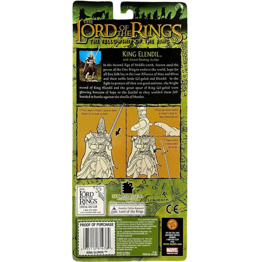 The Lord of the Rings: The Fellowship of the Ring - King Elendil with Sword-Slashing Ability Action Figure - Toy Biz - (2004)