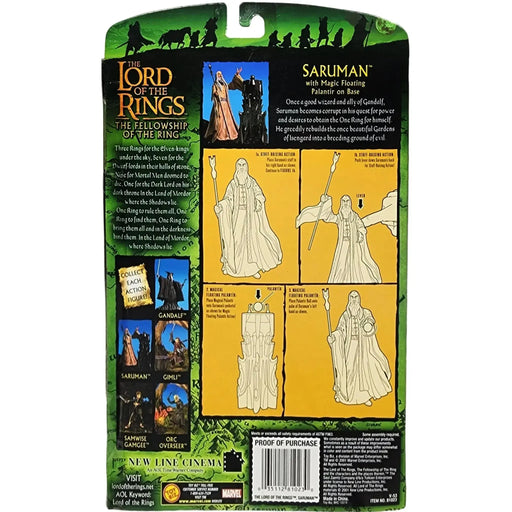 The Lord of the Rings: The Fellowship of the Ring - Saruman with Magic Floating Palantír on Base Action Figure - Toy Biz - (2001)