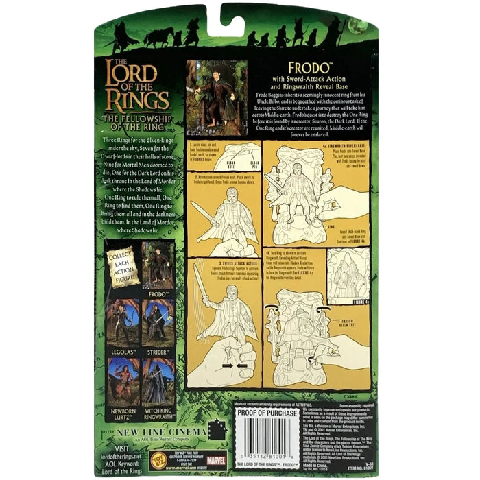 Frodo Wraith LOTR Frodo Sword Attack Figure Reveal Base Toy Biz 2001 — Poggers