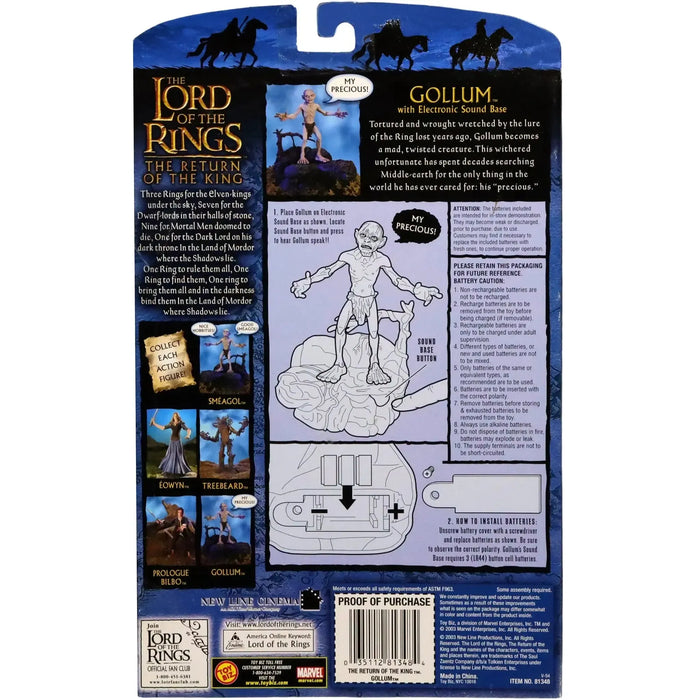 The Lord of the Rings [The Return of the King] - Gollum with Electronic Sound Base Interactive Action Figure (6") - Toy Biz - (2003)