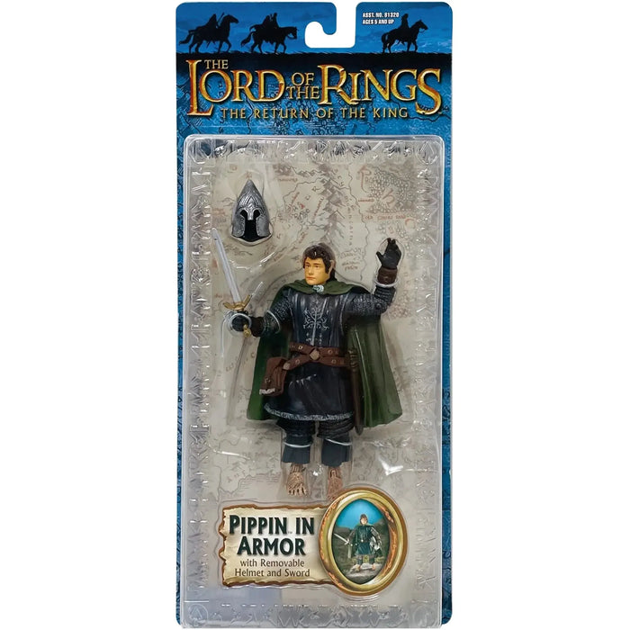The Lord of the Rings: The Return of the King - Pippin in Armor with Removable Helmet and Sword Ability Action Figure - Toy Biz - (2003)