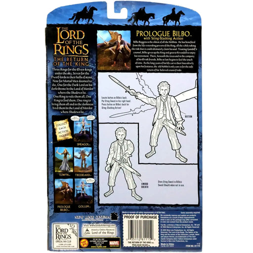The Lord of the Rings: The Return of the King - Prologue Bilbo Baggins with Sting-Slashing Ability Action Figure (4.5") - Toy Biz - (2003)