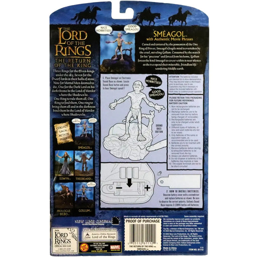The Lord of the Rings: The Return of the King - Sméagol Action Figure with Interactive Electronic Base (6", Plays Authentic Movie Phrases) - Toy Biz - (2003)