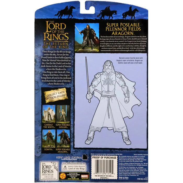 The Lord of the Rings [The Return of the King] - Super Poseable Pelennor Fields Aragorn Action Figure (6.5") - Toy Biz - (2003)