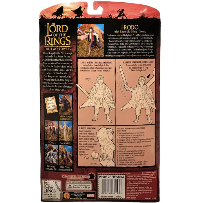 Frodo With Magic Light LOTR Frodo Light-Up Sting Sword Figure Toy Biz 2002 — Poggers