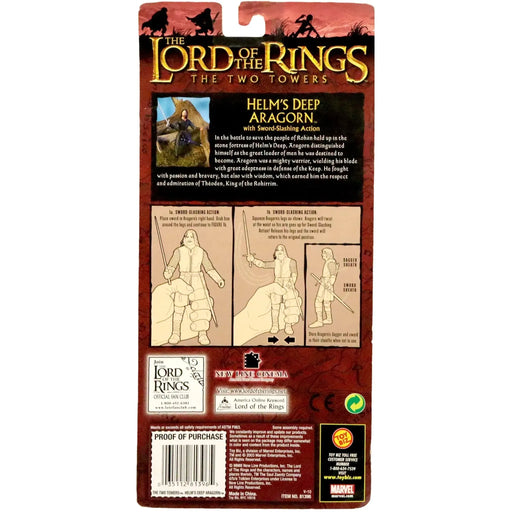 The Lord of the Rings: The Two Towers - Helm’s Deep Aragorn Sword-Slashing Action Figure (6.25") - Toy Biz - (2003)