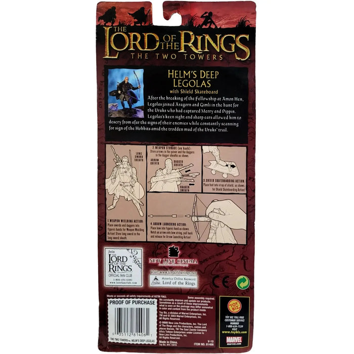 The Lord of the Rings: The Two Towers - Helm’s Deep Legolas with Shield Skateboard Action Figure (6") - Toy Biz - (2003)