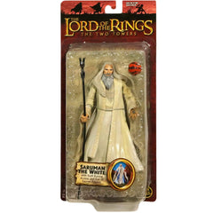 The Lord of the Rings: The Two Towers - Staff-Raising Saruman the White Action Figure and Eye of Sauron Palantír (7") - Toy Biz - (2003)