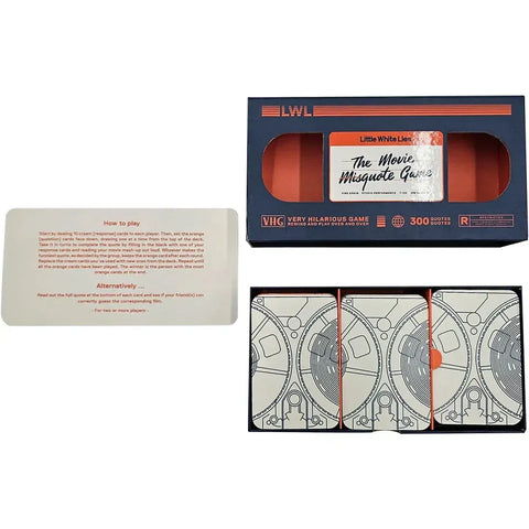 The Movie Misquote Game - Party Movies Card Game for Family, and Adults (2+ Players, Ages 16+) - Little White Lies