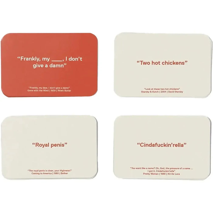 The Movie Misquote Game - Party Movies Card Game for Family, and Adults (2+ Players, Ages 16+) - Little White Lies