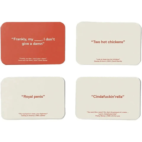 The Movie Misquote Game - Party Movies Card Game for Family, and Adults (2+ Players, Ages 16+) - Little White Lies