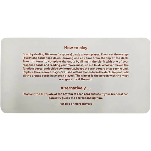 The Movie Misquote Game - Party Movies Card Game for Family, and Adults (2+ Players, Ages 16+) - Little White Lies