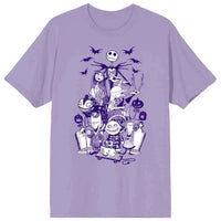 The Nightmare Before Christmas - Characters T-Shirt (Purple, Unisex) - Bioworld- Image 1