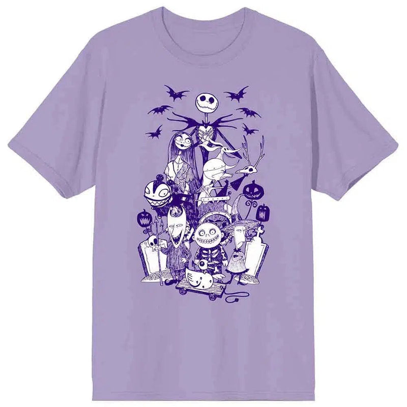The Nightmare Before Christmas - Characters T-Shirt (Purple, Unisex) - Bioworld