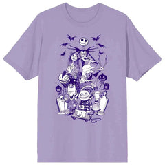 The Nightmare Before Christmas - Characters T-Shirt (Purple, Unisex) - Bioworld