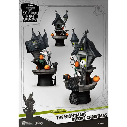 The Nightmare Before Christmas - Jack Skellington with Zero Haunted House Diorama Statue Figure (6") - Beast Kingdom - D-Stage Series (DS-035)