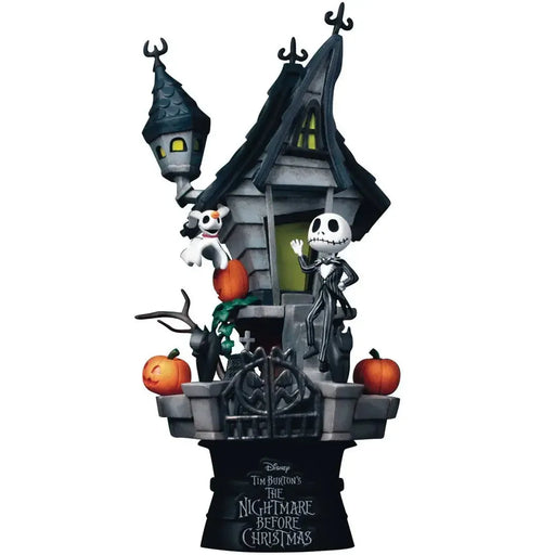 The Nightmare Before Christmas - Jack Skellington with Zero Haunted House Diorama Statue Figure (6") - Beast Kingdom - D-Stage Series (DS-035)
