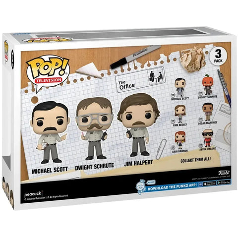 The Office [Branch Wars] - Warehouse Disguises 3-Pack Figure Set (Michael Scott, Dwight Schrute & Jim Halpert) - Funko - Pop! Television Series, Walmart Exclusive